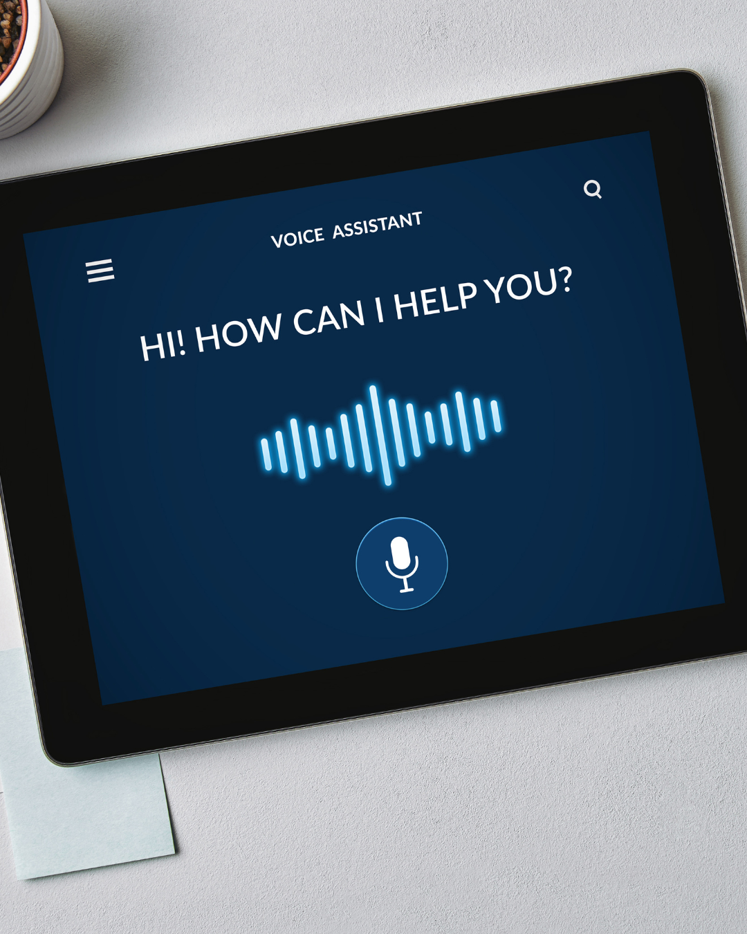 247 Digital Voice AI AI Assistance on a tablet screen
